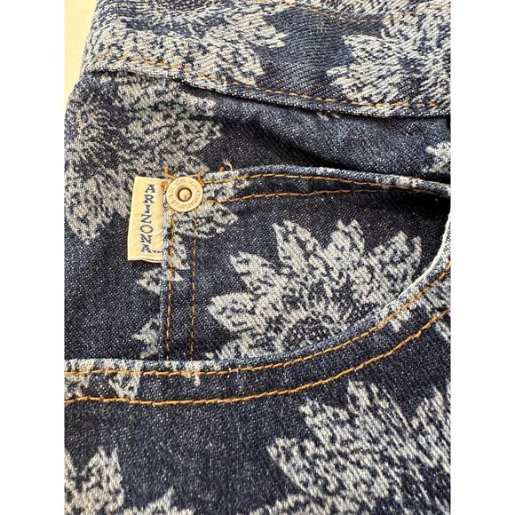 Vintage Arizona Jean Company Denim Flower Shorts Women's Sz 9 Y2K USA 90s - Picture 3 of 8